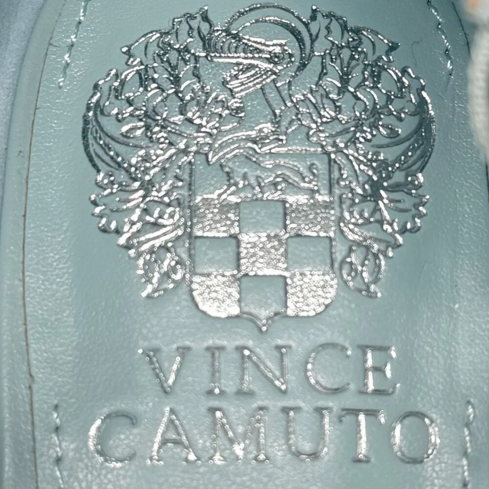 Vince Camuto Jefannah‎ Powder Baby Blue Suede Wedge Sandals Espadrilles 7M READ